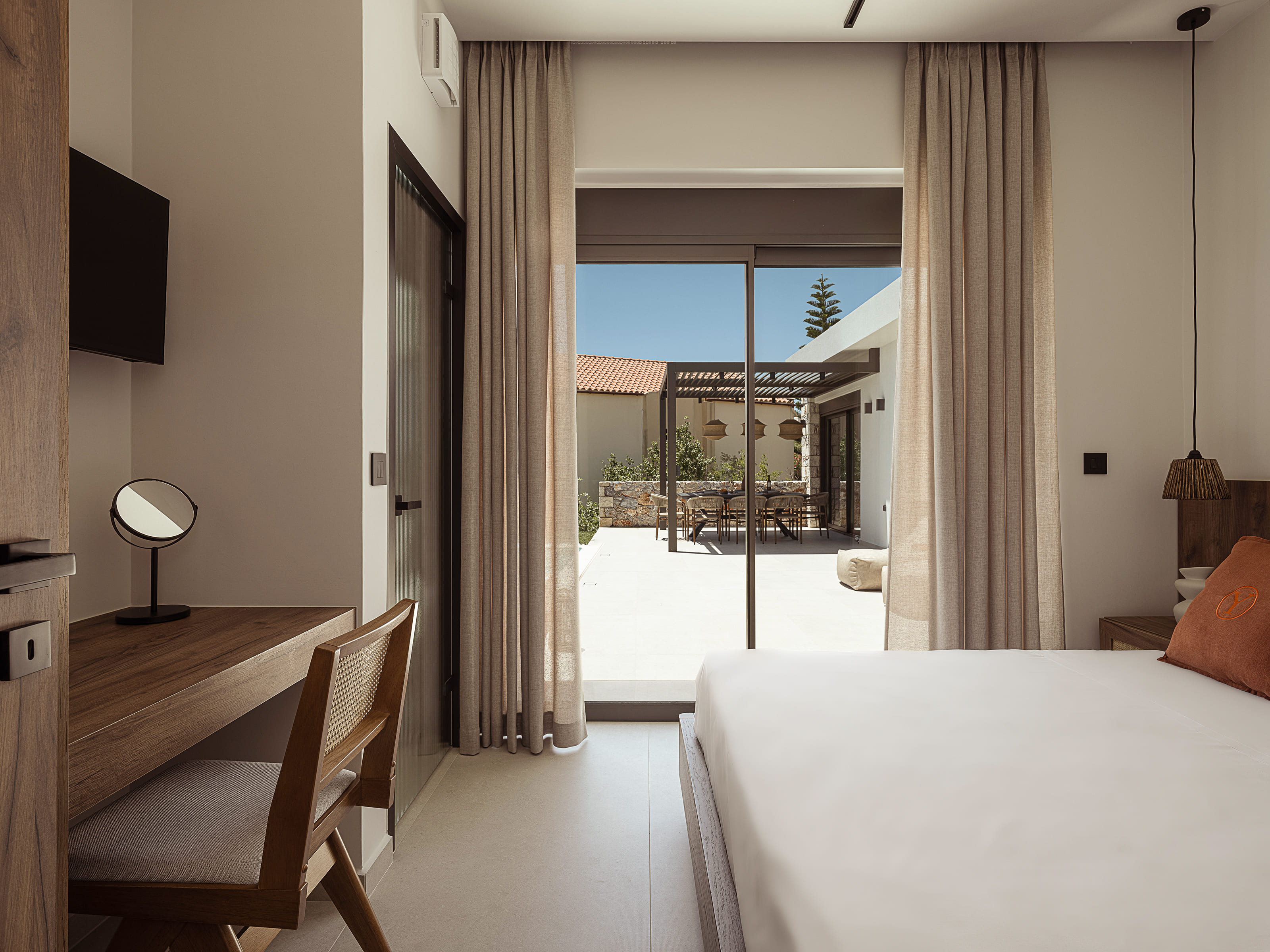 Pool view room natural light